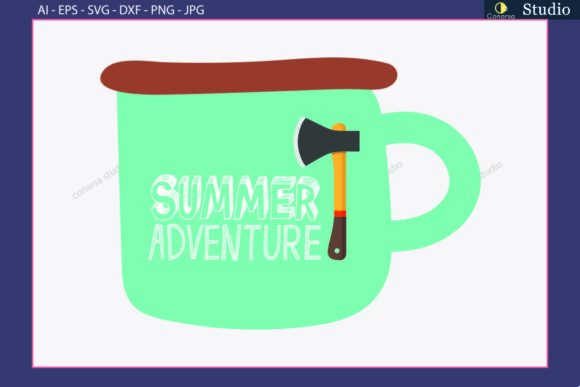 Camping Cup Label Summer Adventure