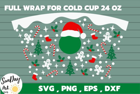 Christmas Cold Cup Decal, Christmas Wrap