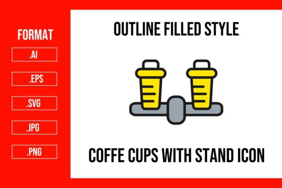 Coffe Cup with Stand Outline Filled Icon