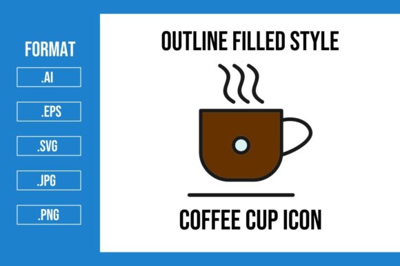 Coffee Cup Outline Filled Icon