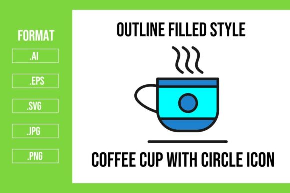 Coffee Cup with Circle Outline Filled Ic