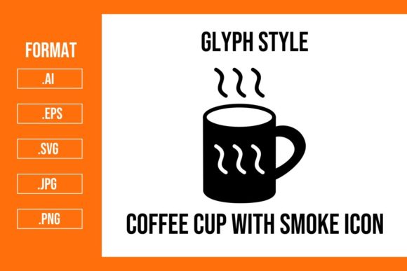 Coffee Cup with Smoke Glyph Icon
