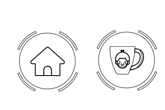 Coloring Pages Family Cup Vector