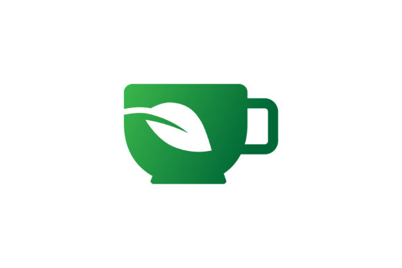 Cup Leaf Concept Logo Design Vector
