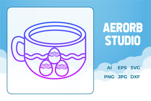 Easter Icon Cup Egg Design Gradient Art