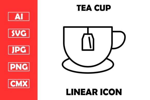 Tea Cup Line Icon Design