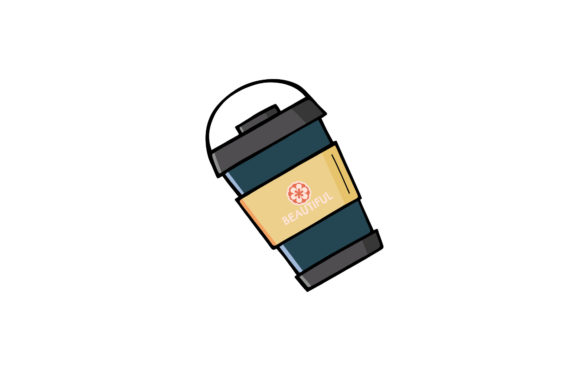 Tumbler Butterfly Blue Yellow Vector